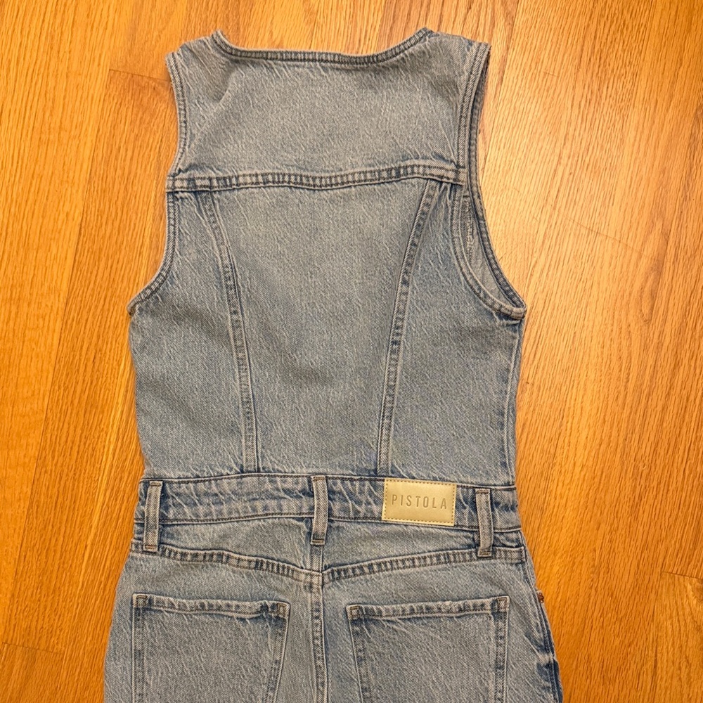 Pistola Women's Gray Denim Overalls - Picture 6 of 6